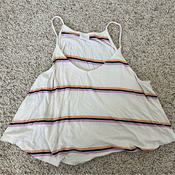 Size L Abound White Women’s Striped Tank Top in Amazing condition! - Picture 1 of 3